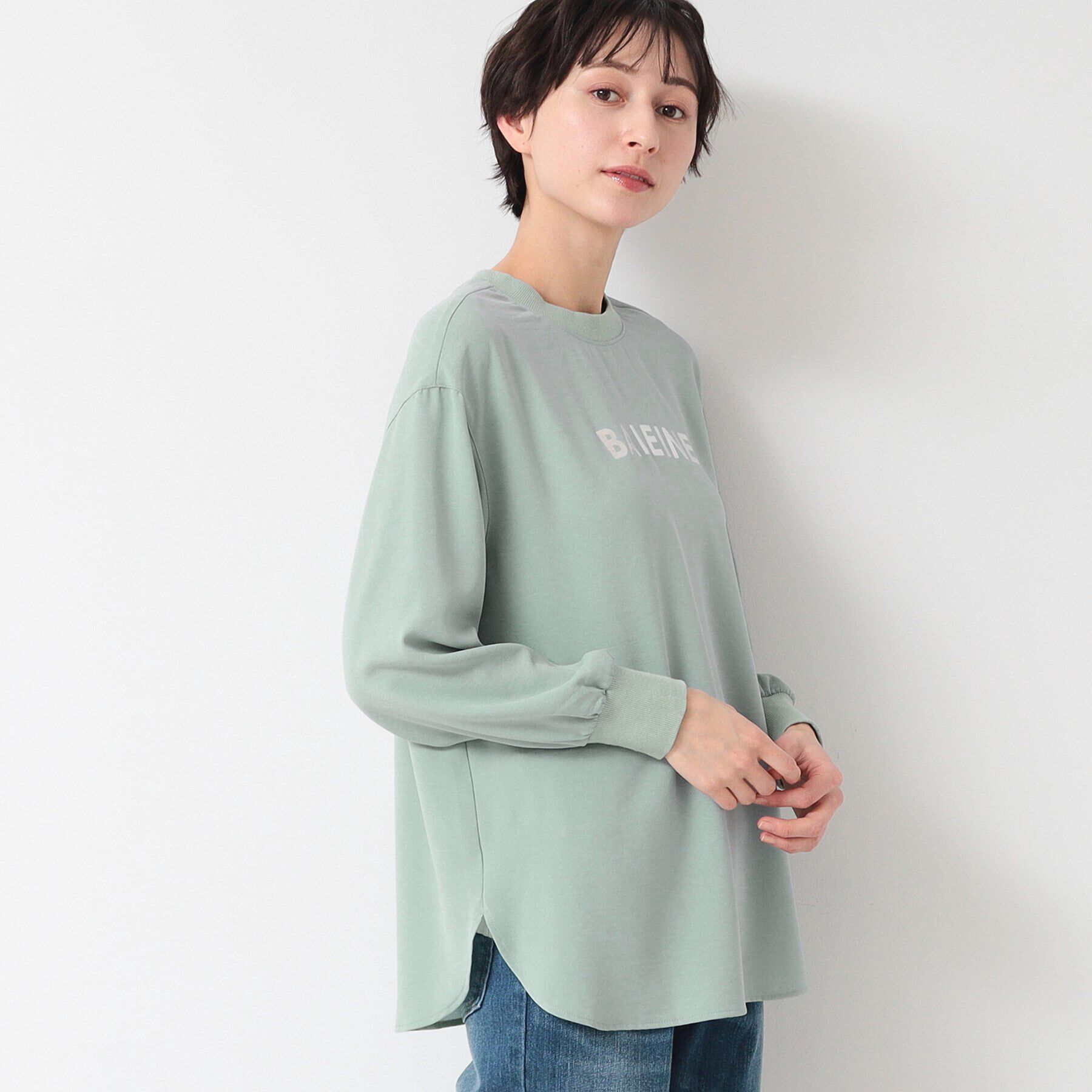 Dessin「【洗える】バックヘンリープリントブラウス（XS～L）」|シャツ・ブラウス|ミントグリーン(02