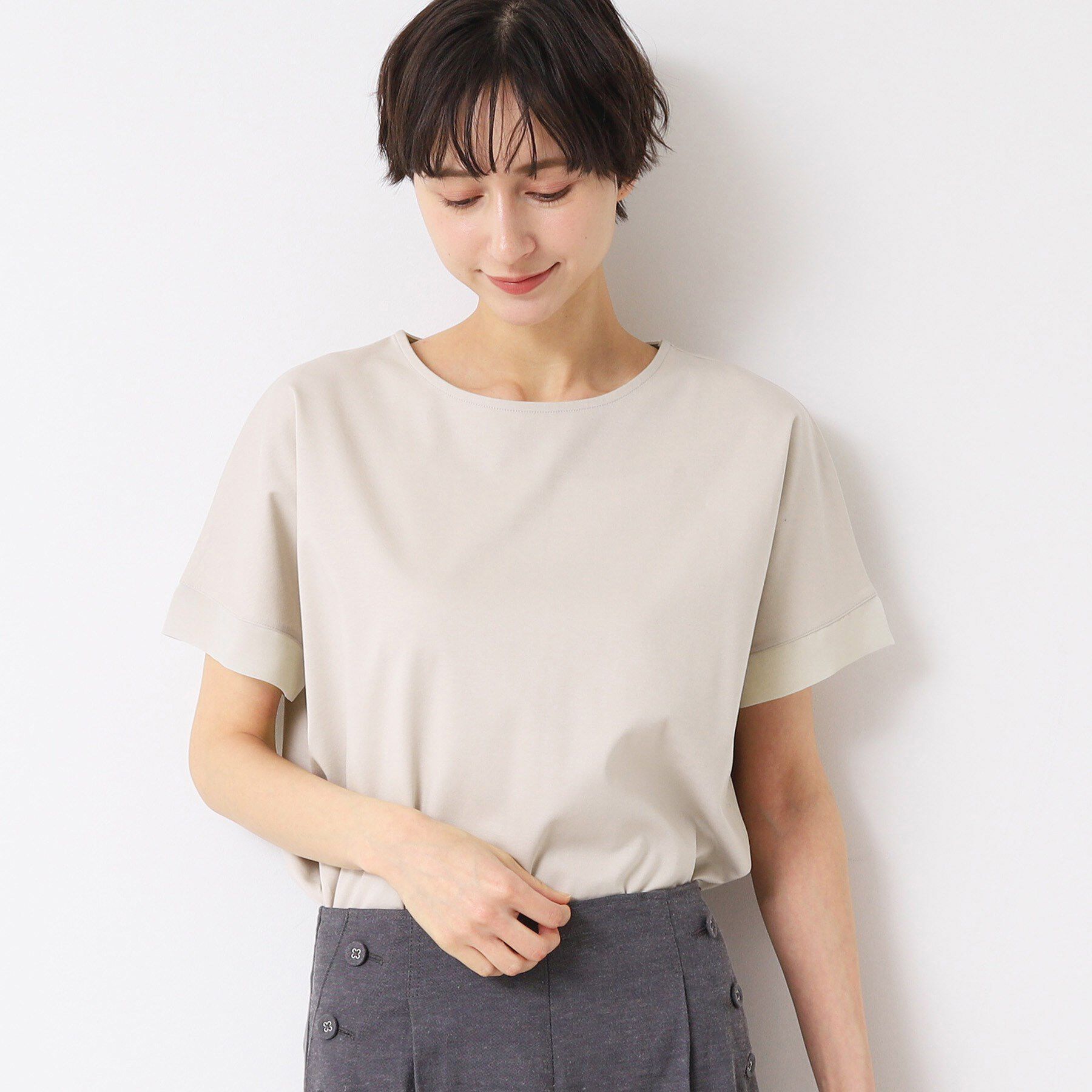 Dessin「【接触冷感・洗える】美光沢カットソーゆったりシルエット」|Tシャツ・カットソー|グレージュ(050)