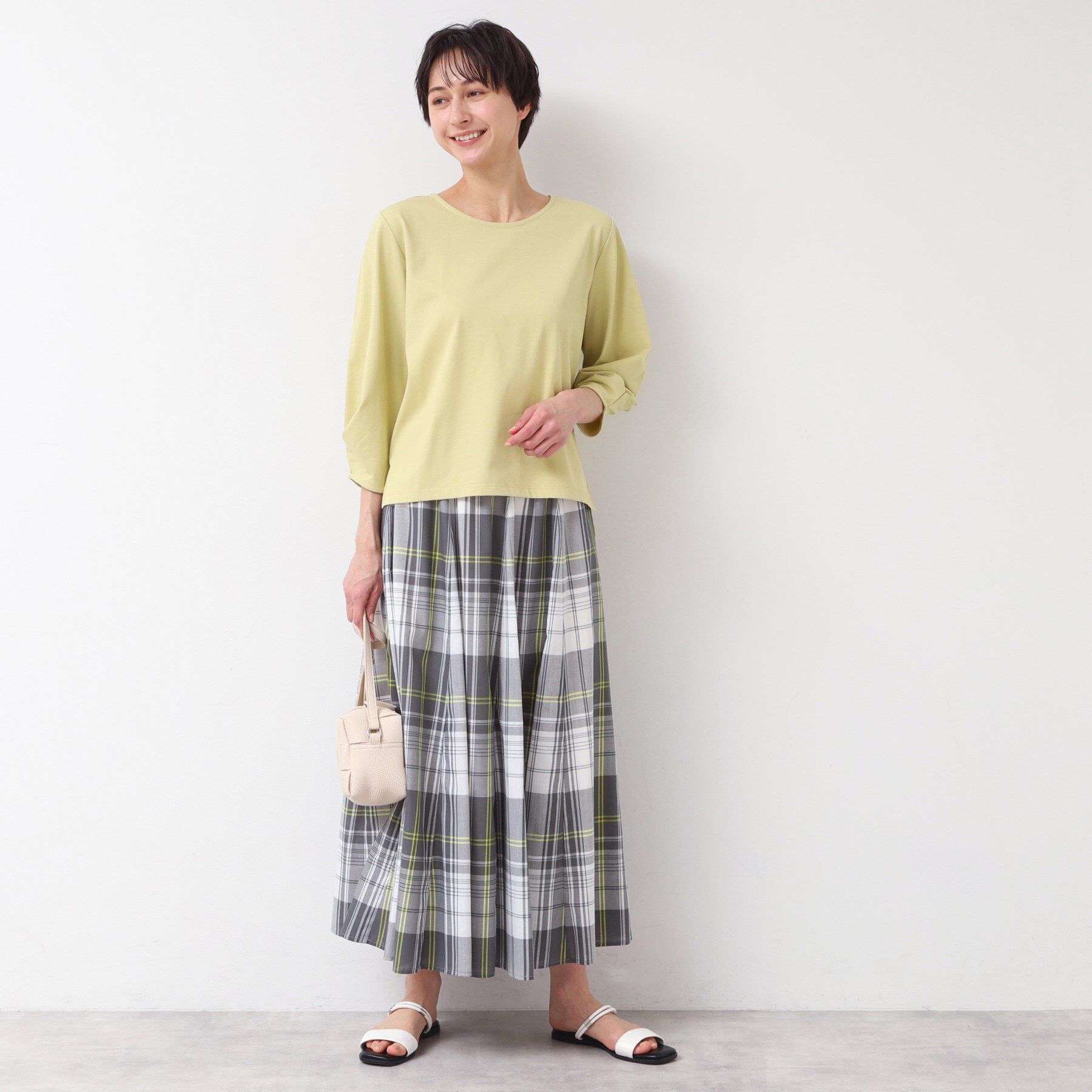 Dessin「【接触冷感・UV・洗える】袖ニュアンスカットソー」|Tシャツ・カットソー|