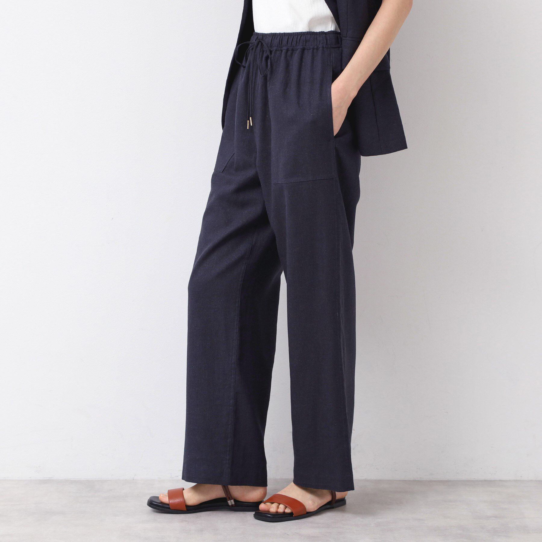 Dessin「【セットアップ可能・ウエストゴム・洗える】リネンブレンドポケット付パンツ（S～L）」|その他|