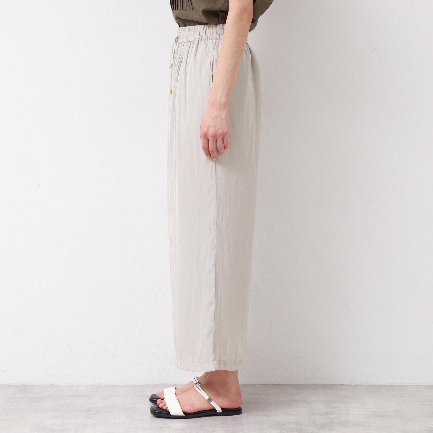 Dessin「【ウエストゴム・洗える】サテンワイドパンツ」|その他|