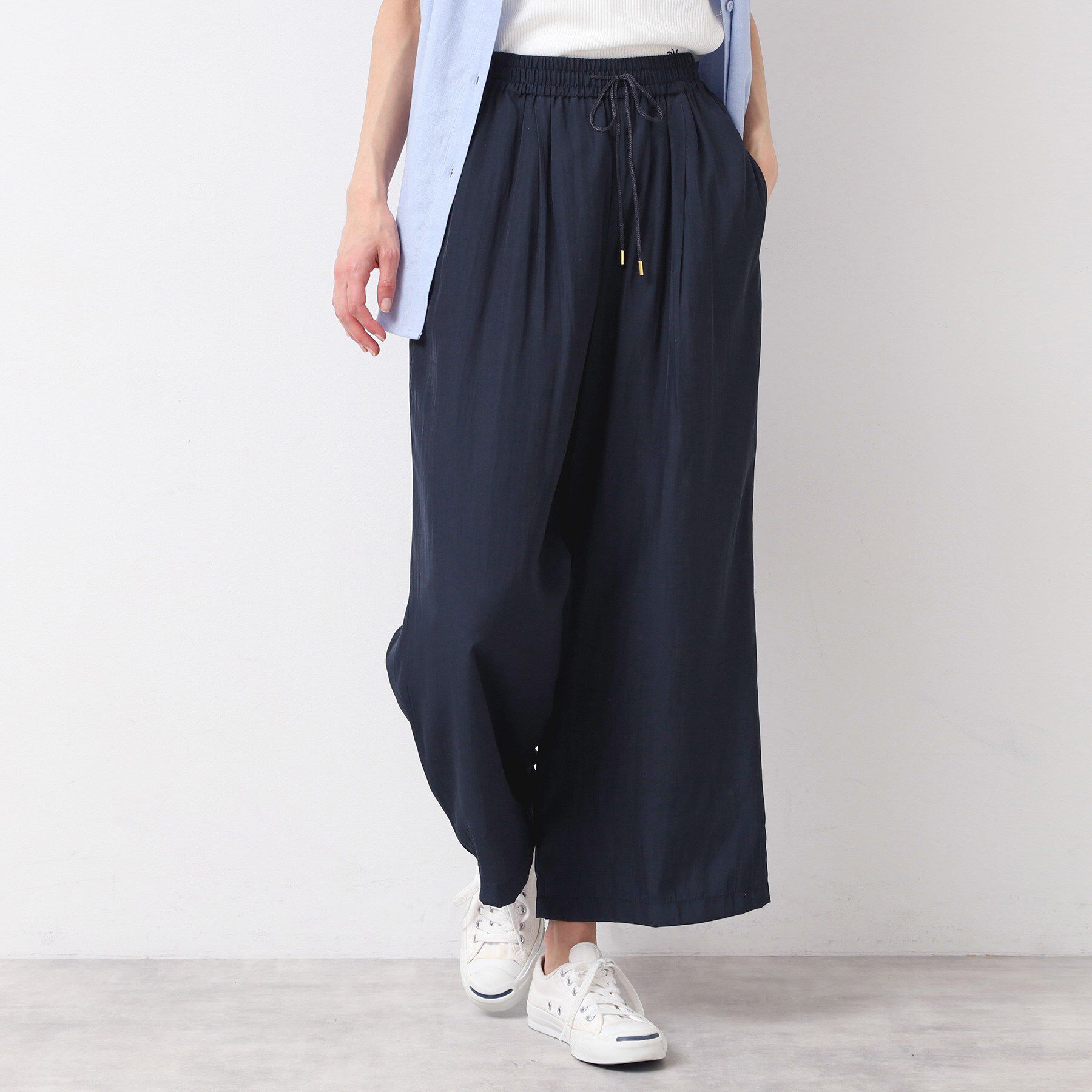 Dessin「【ウエストゴム・洗える】サテンワイドパンツ」|その他|