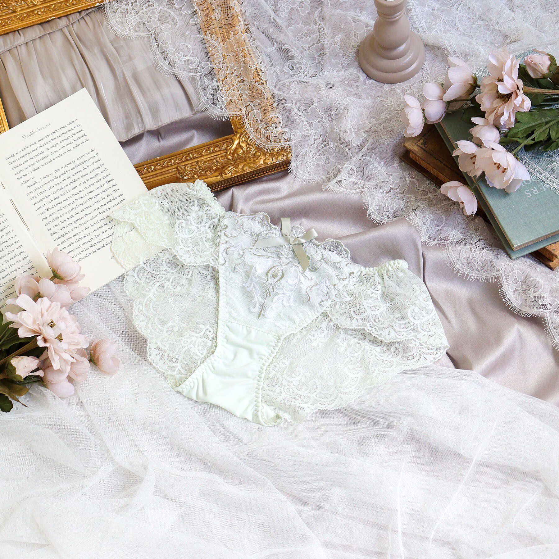 Risa Magli「ジュア レースショーツ」|インナー|グリーン(022)