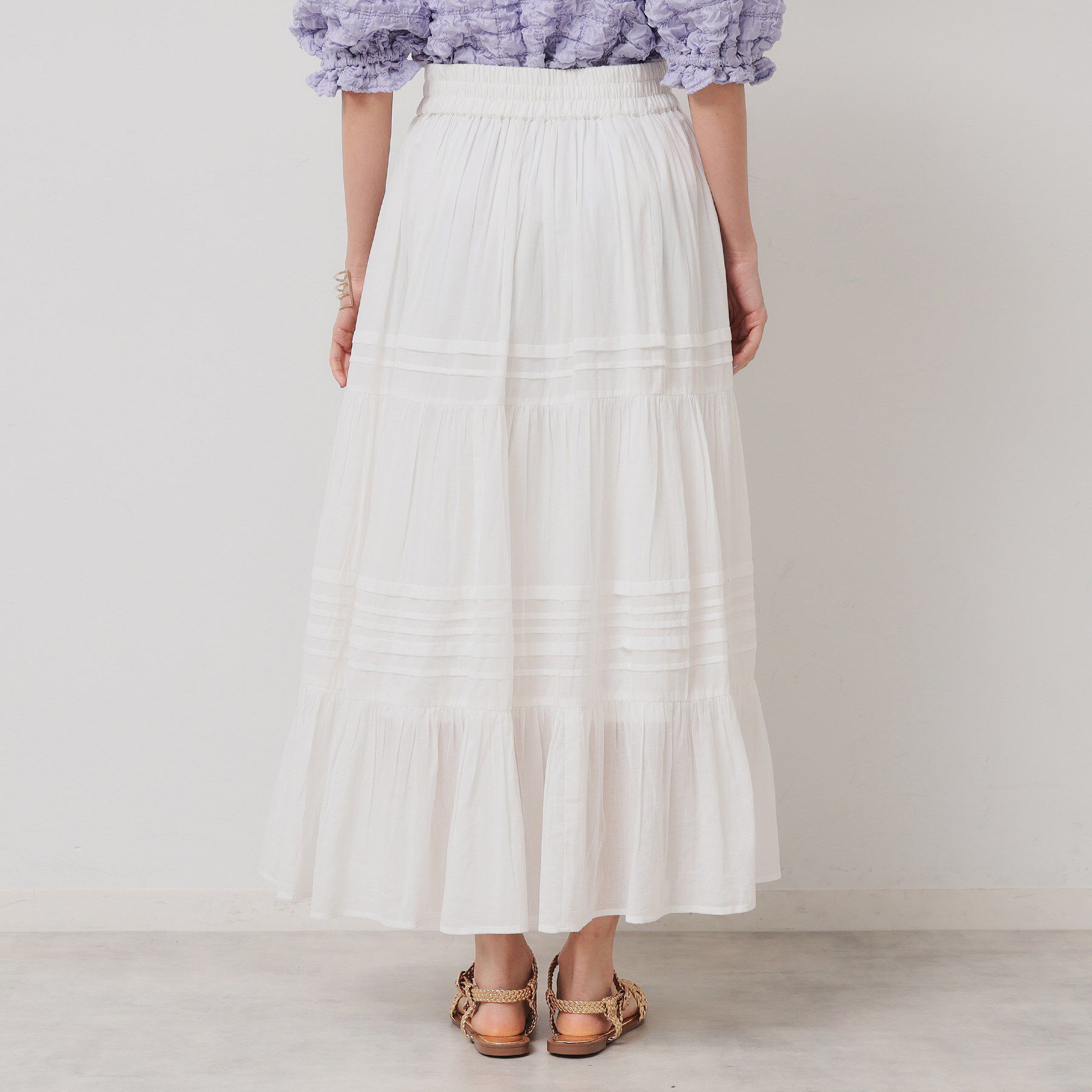 SunaUna「【軽い着心地／インド綿】ティアードロングスカート」|スカート|