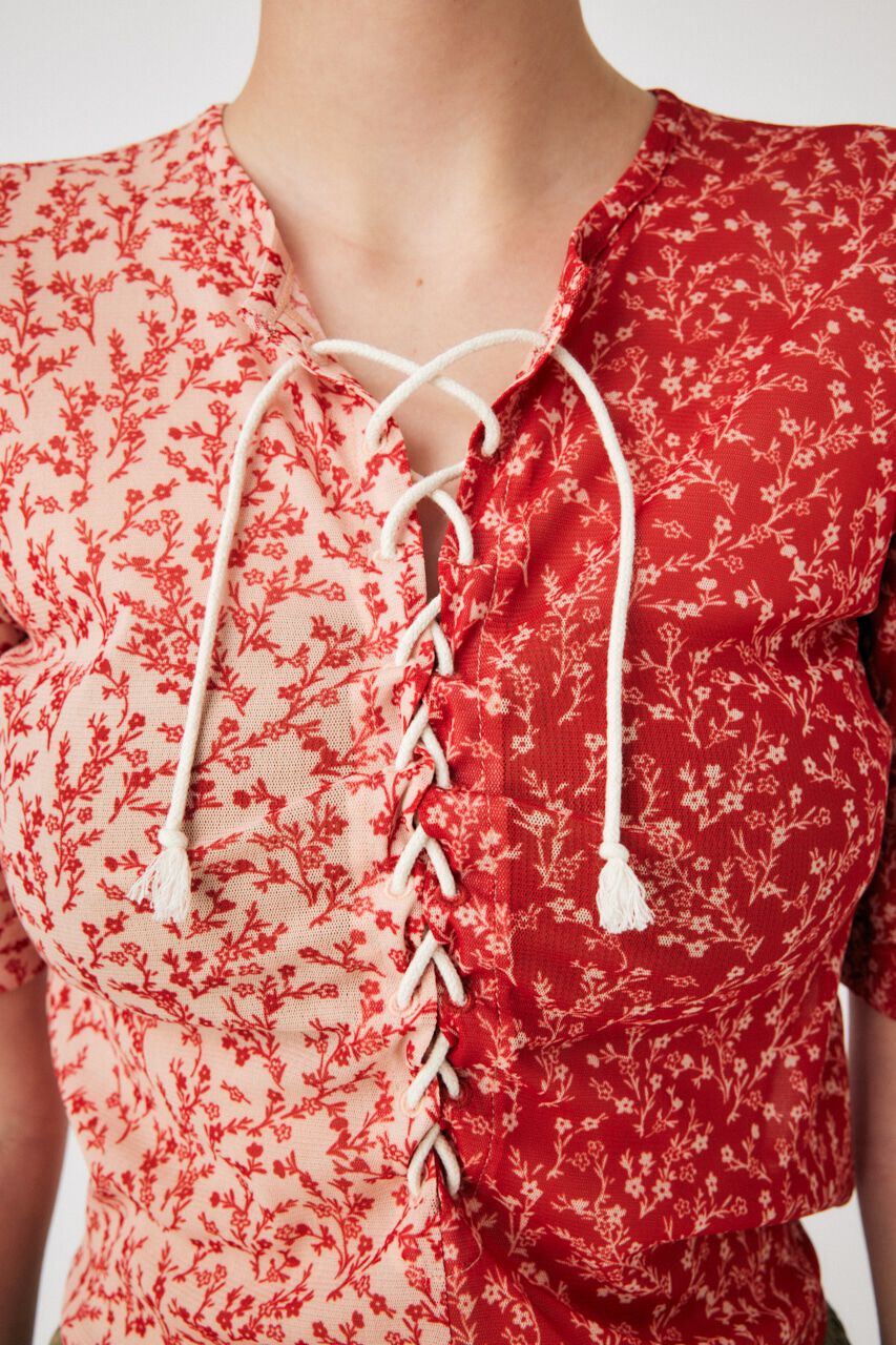 MOUSSY「ASYMMETRIC COLOR LACE UP トップス」|Tシャツ・カットソー|