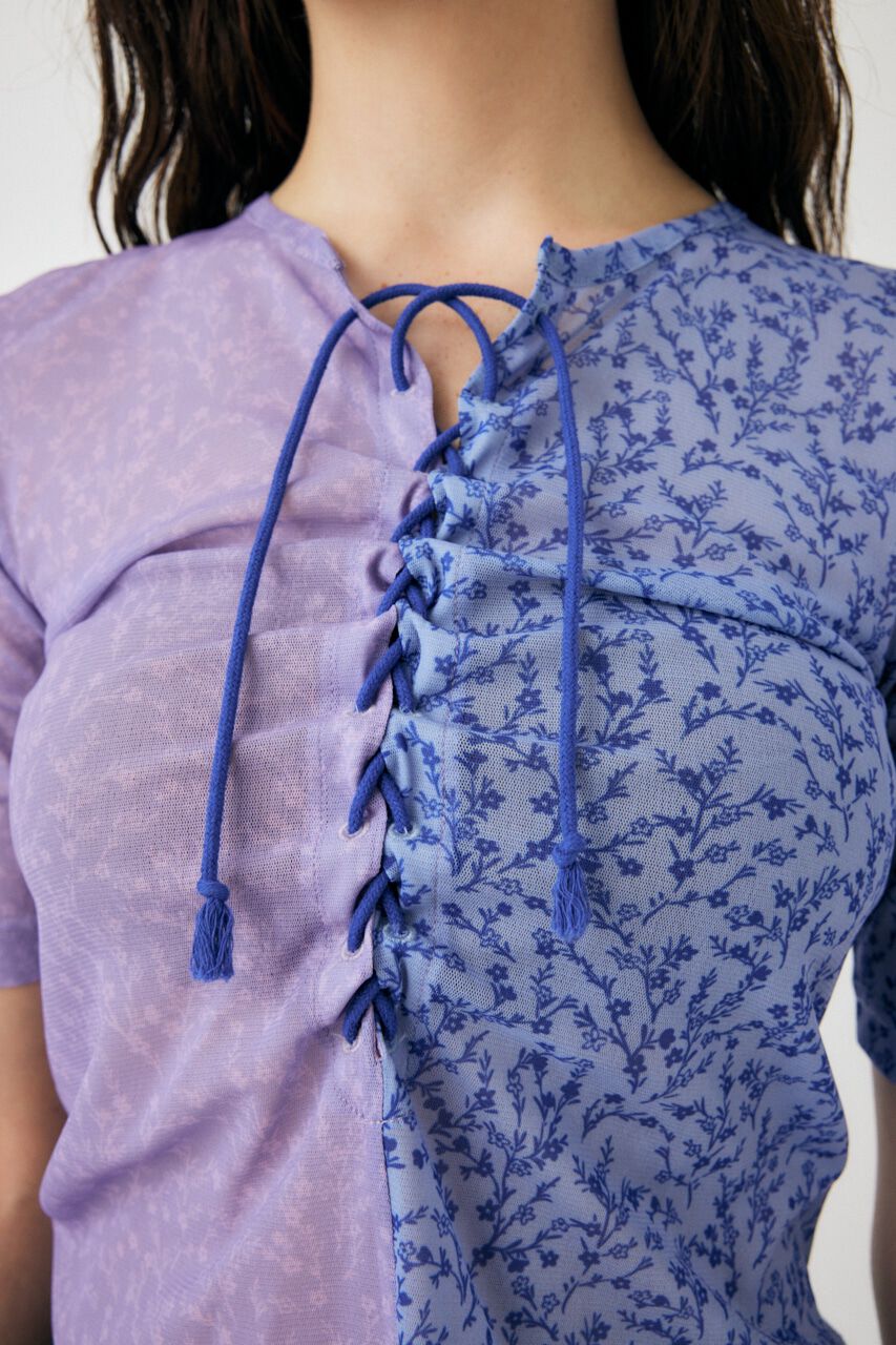 MOUSSY「ASYMMETRIC COLOR LACE UP トップス」|Tシャツ・カットソー|