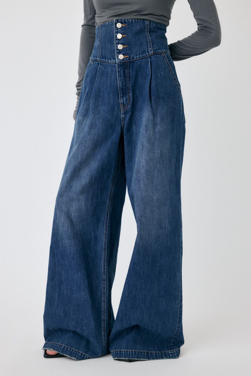 MOUSSY「CORSET DESIGN バギー デニム」|デニム|