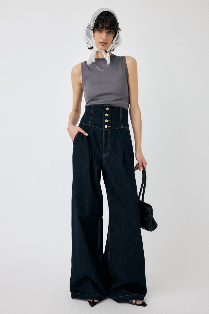 MOUSSY「CORSET DESIGN バギー デニム」|デニム|