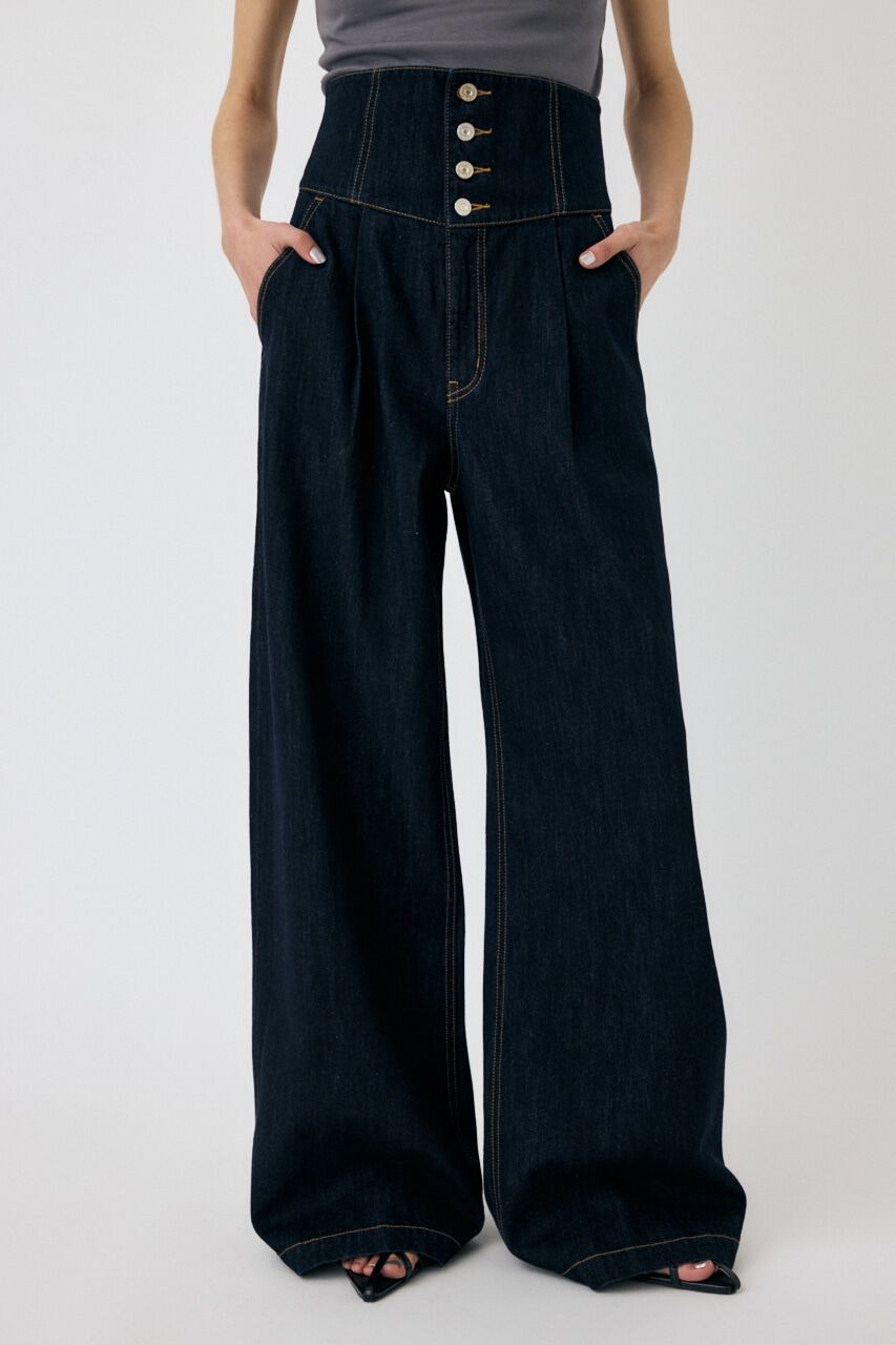 MOUSSY「CORSET DESIGN バギー デニム」|デニム|