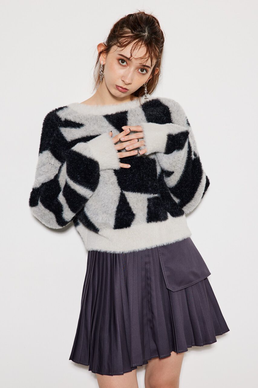 rienda「2WAYジオメトリックKnit CD TOP」|ニット・セーター|