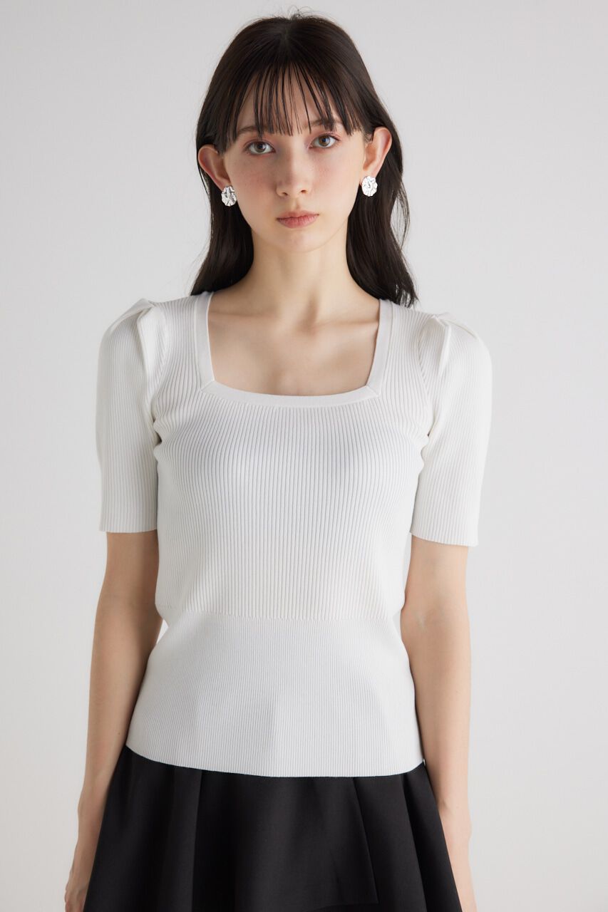 rienda「スクエアNCウォッシャブルKnit TOP」|ニット・セーター|