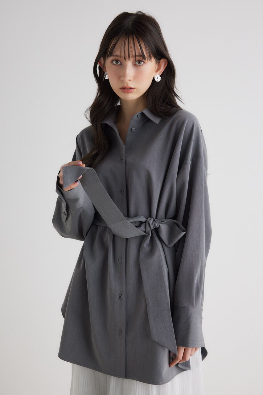 rienda「バックボタンSH TOP」|シャツ・ブラウス|D/GRY3