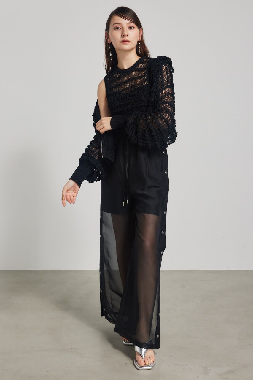 rienda「メッシュフードKnit CD」|カーディガン|