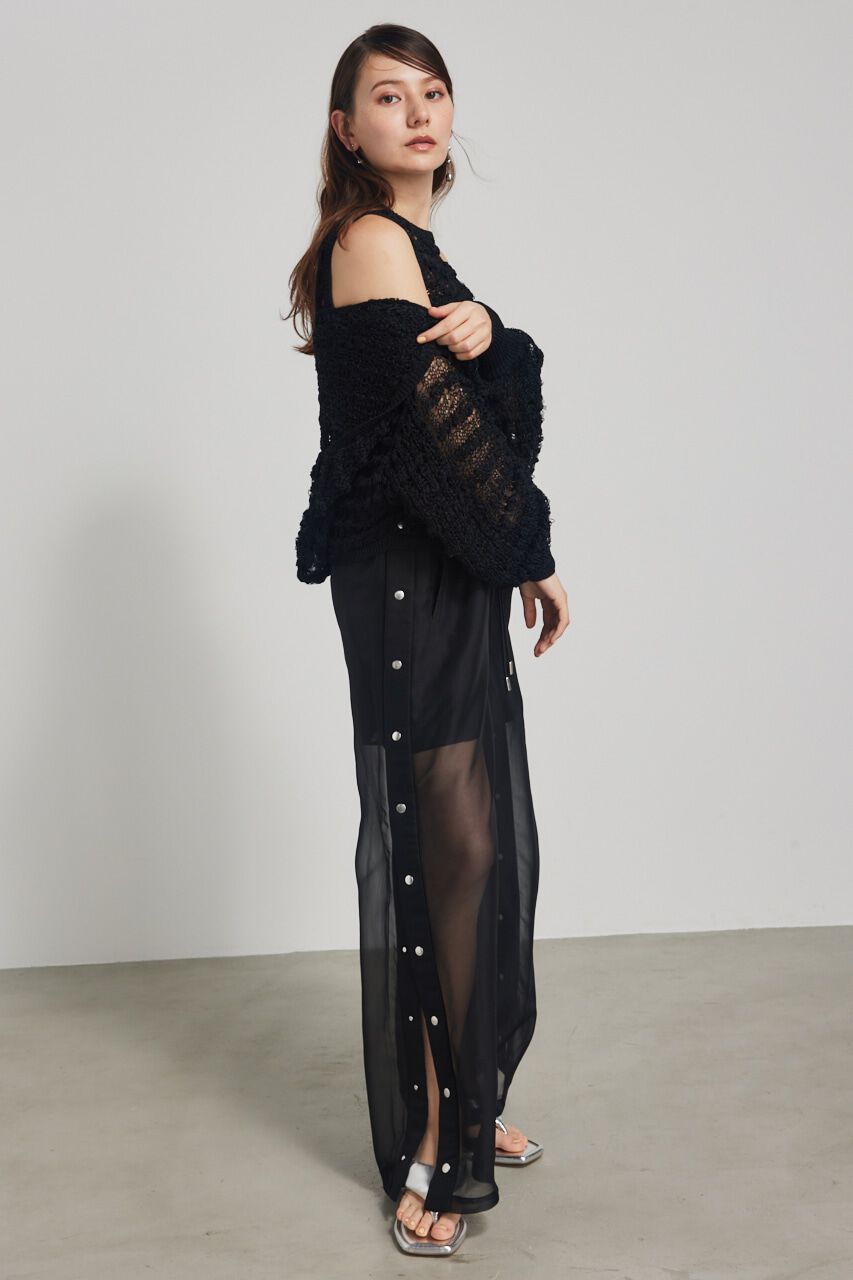 rienda「メッシュフードKnit CD」|カーディガン|