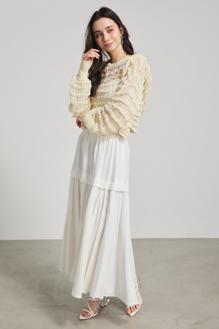 rienda「メッシュフードKnit CD」|カーディガン|