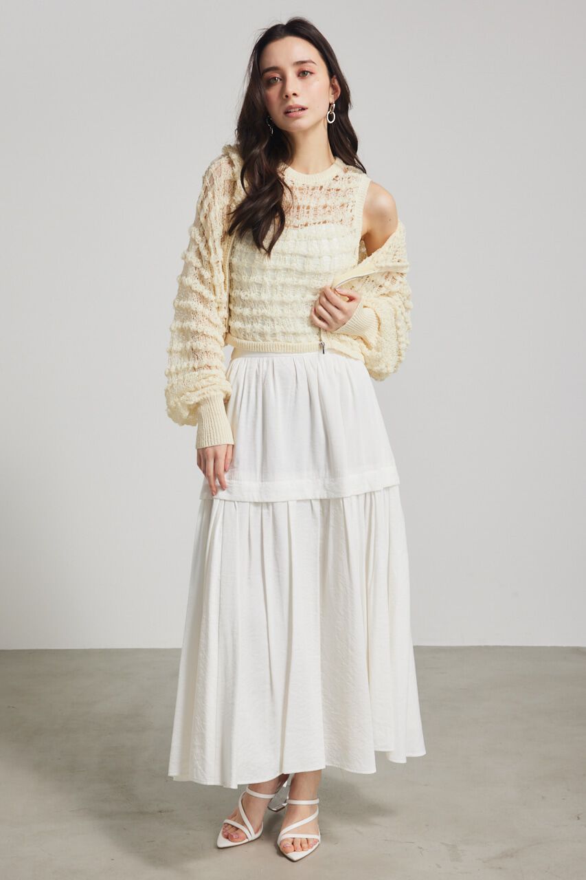 rienda「メッシュフードKnit CD」|カーディガン|