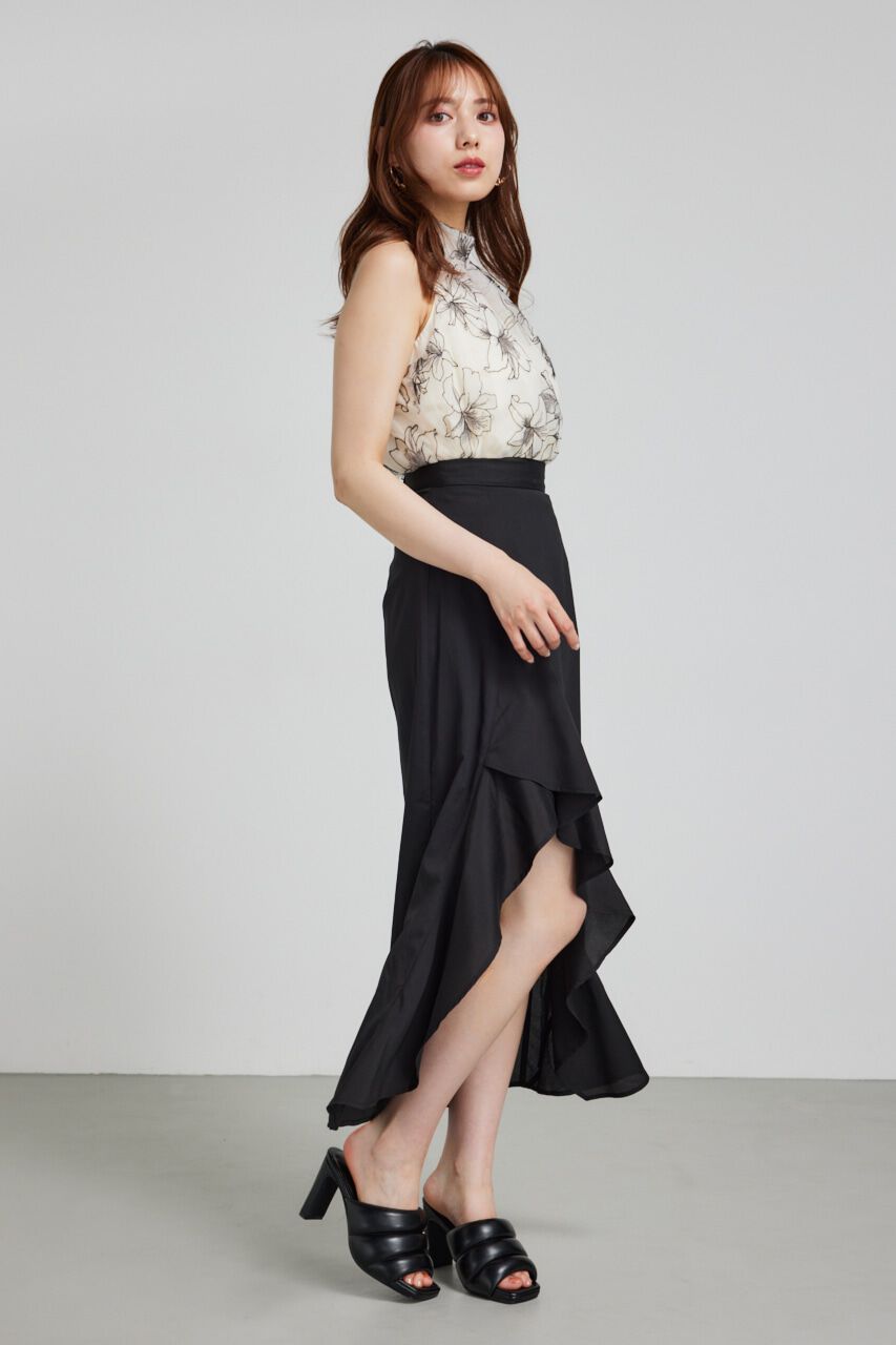 rienda「ラッフルフリルスリットジャストウエストスコショートパンツ」|スカート|