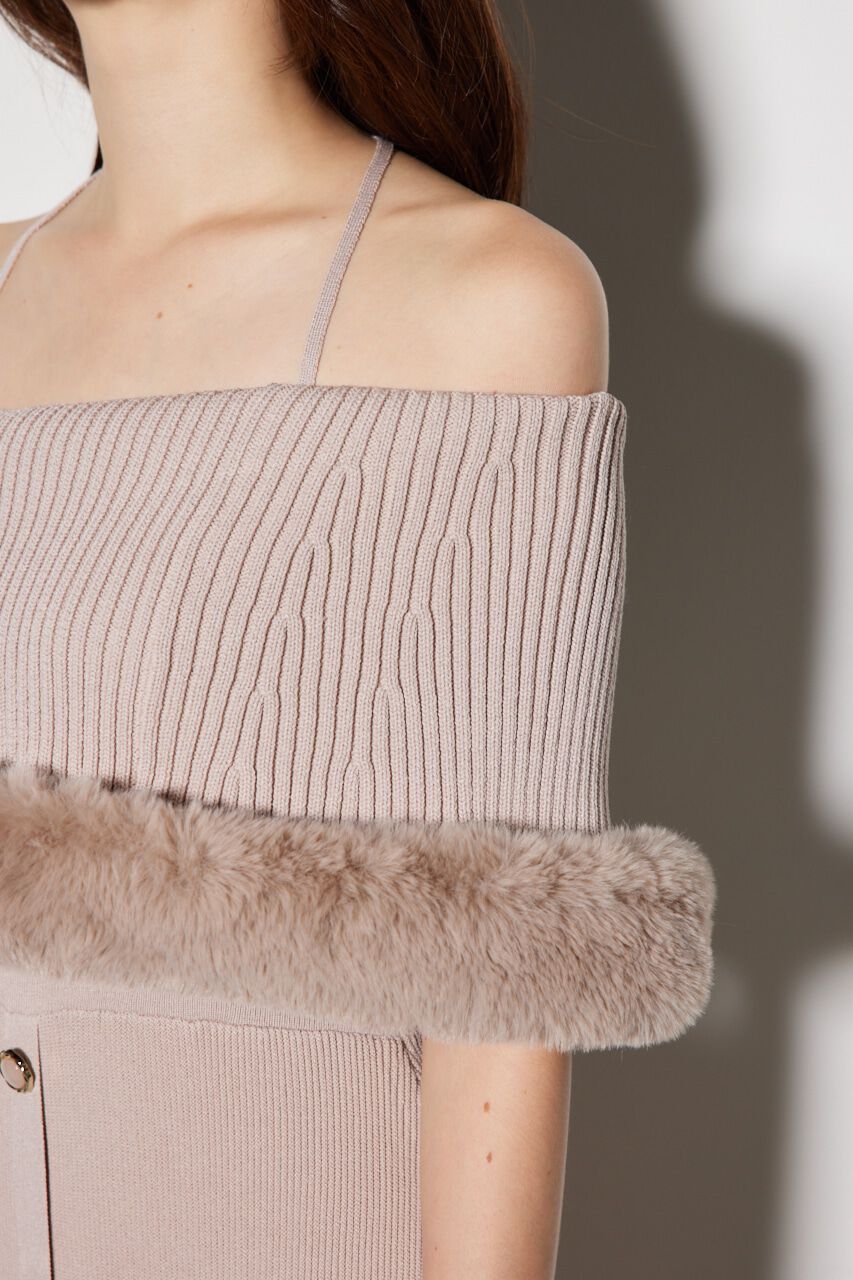 rienda「2WAYフェイクファーマーメイドニットワンピース」|ワンピース|