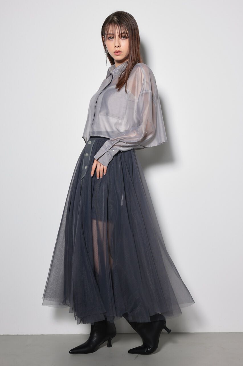 rienda「リバーシブルチュールジャストウエストスカート」|スカート|
