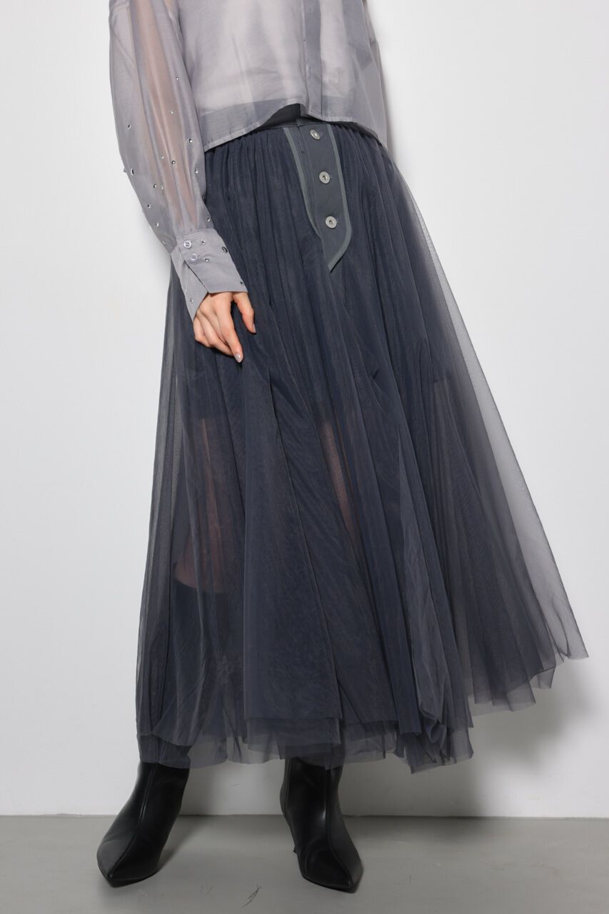 rienda「リバーシブルチュールジャストウエストスカート」|スカート|