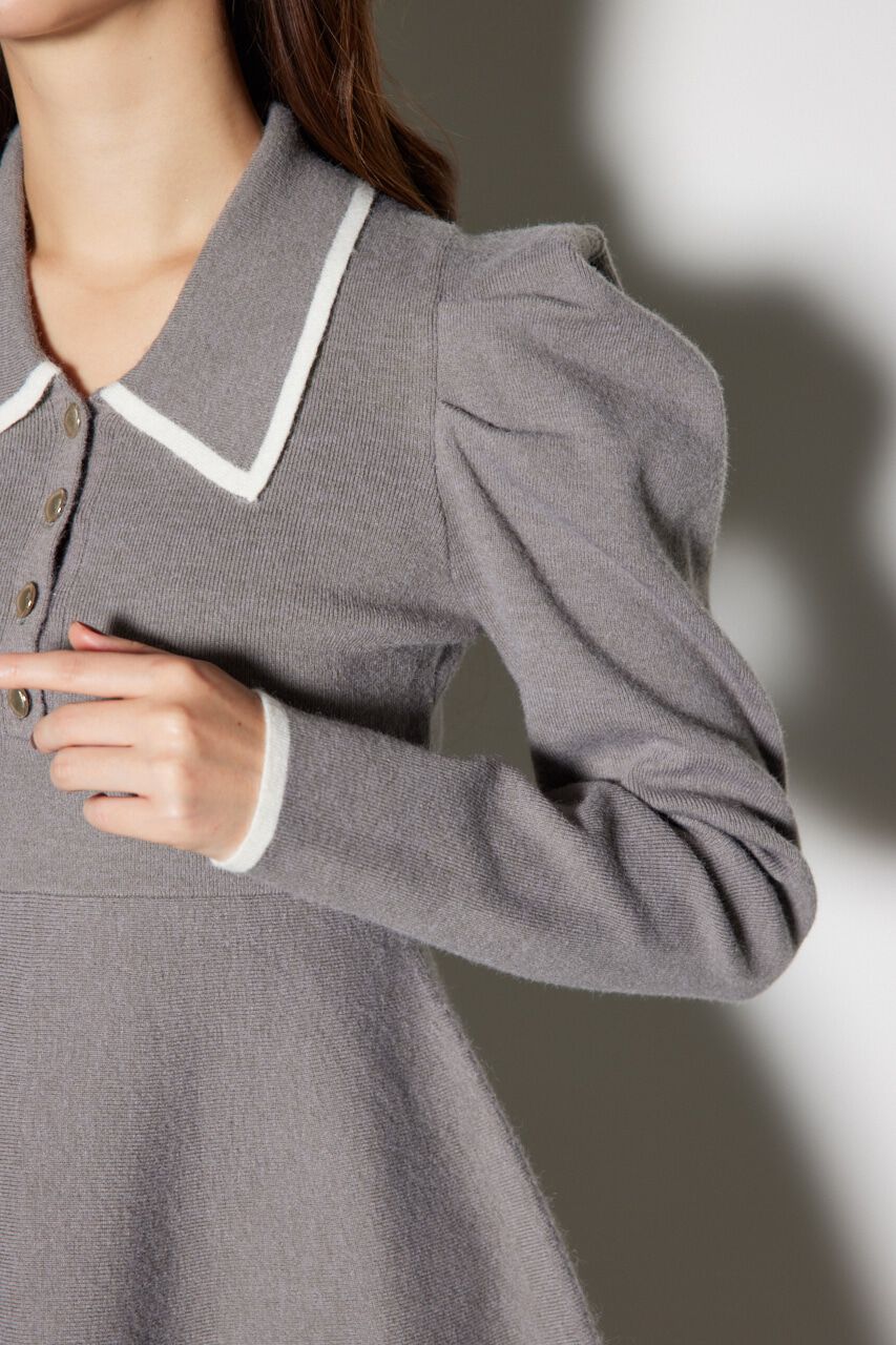 rienda「カラーデザインタックミニ ニット ワンピース」|ワンピース|