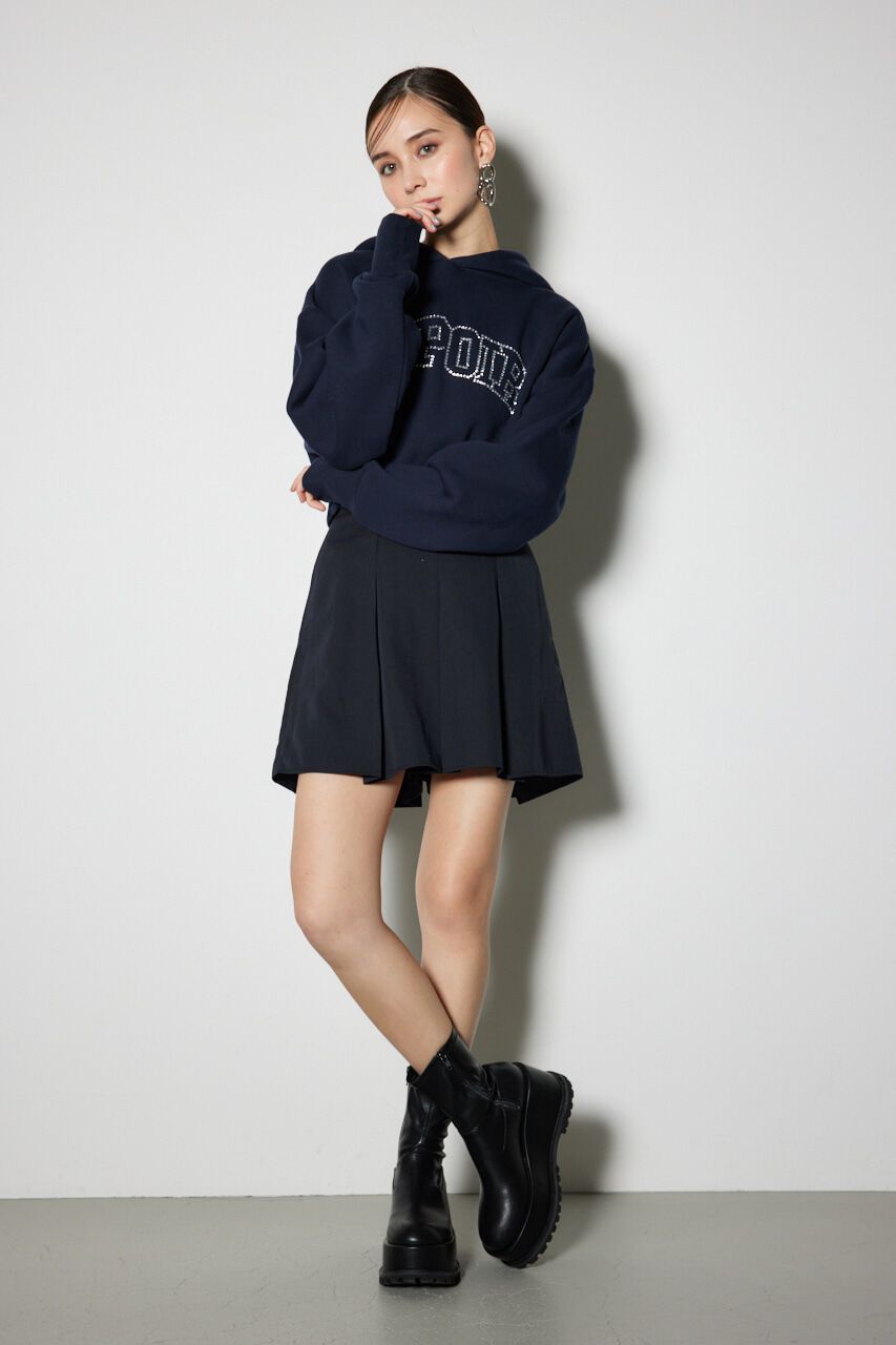 rienda「ビジューロゴフーディートップス」|パーカー|