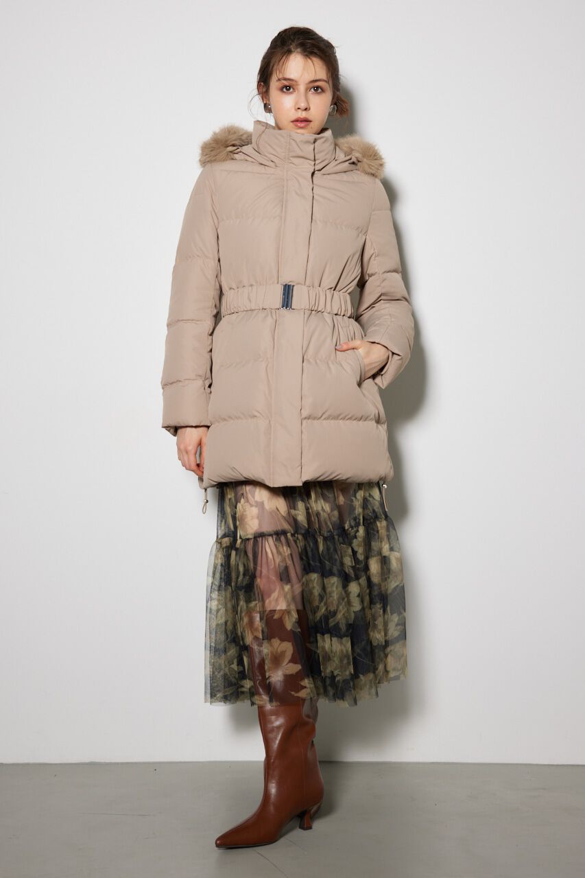 rienda「シャーリングゴムベルト付きシェイプダウンコート」|その他|