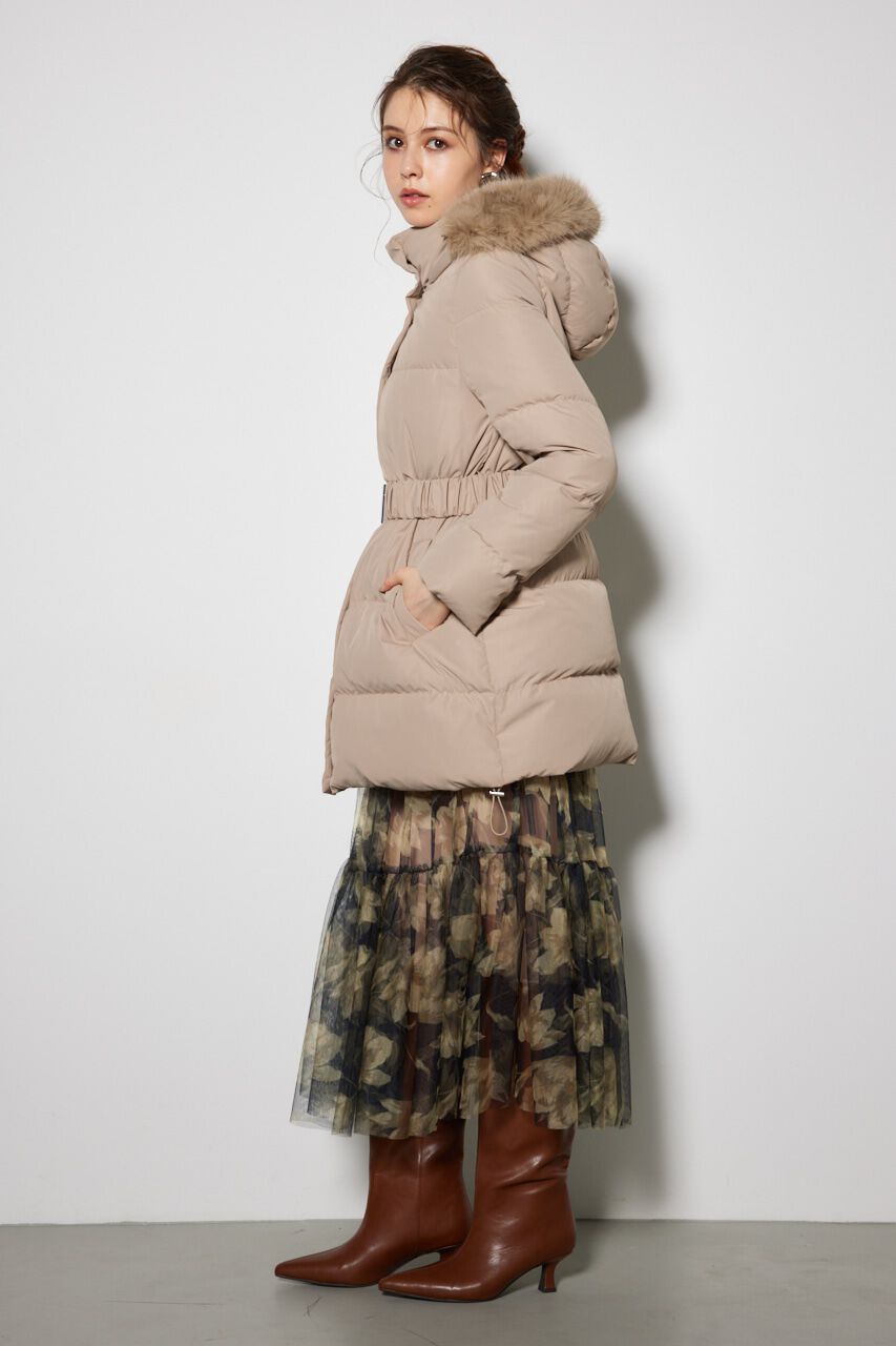 rienda「シャーリングゴムベルト付きシェイプダウンコート」|その他|