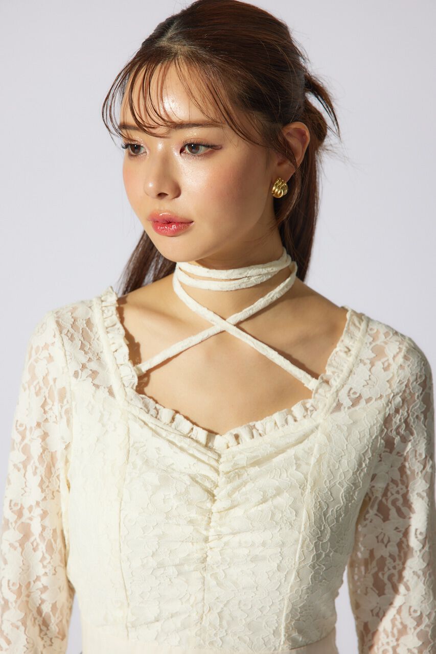 rienda「レーストップコンビフレアワンピース」|ワンピース|