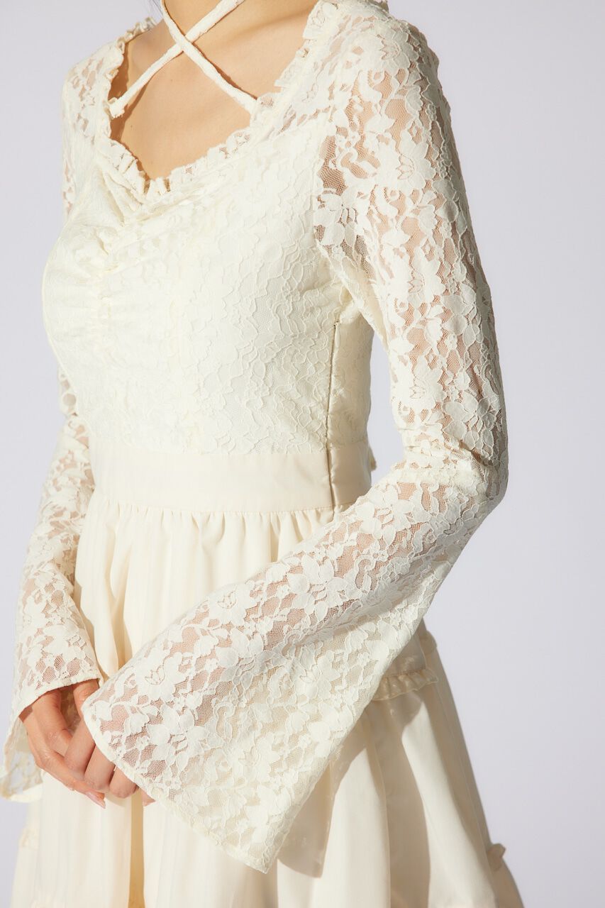 rienda「レーストップコンビフレアワンピース」|ワンピース|