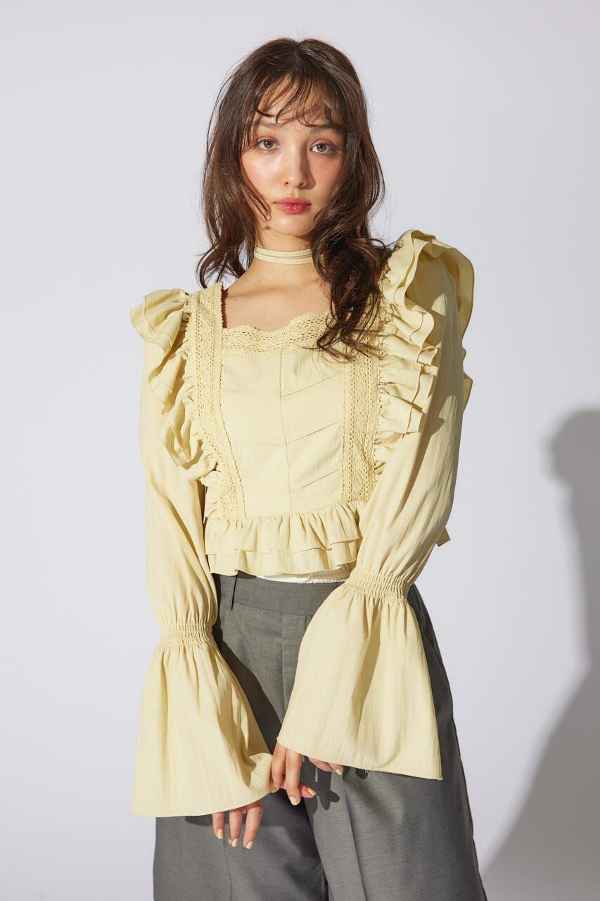 rienda「レースラインペプラムブラウス」|シャツ・ブラウス|