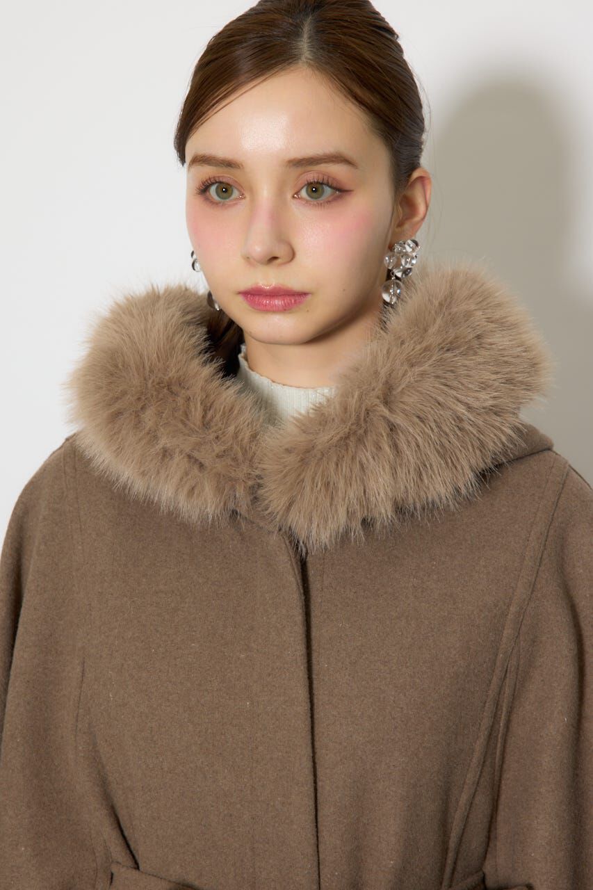 ウールMIXフードポンチョコート（rienda）｜ルミネのファッション通販