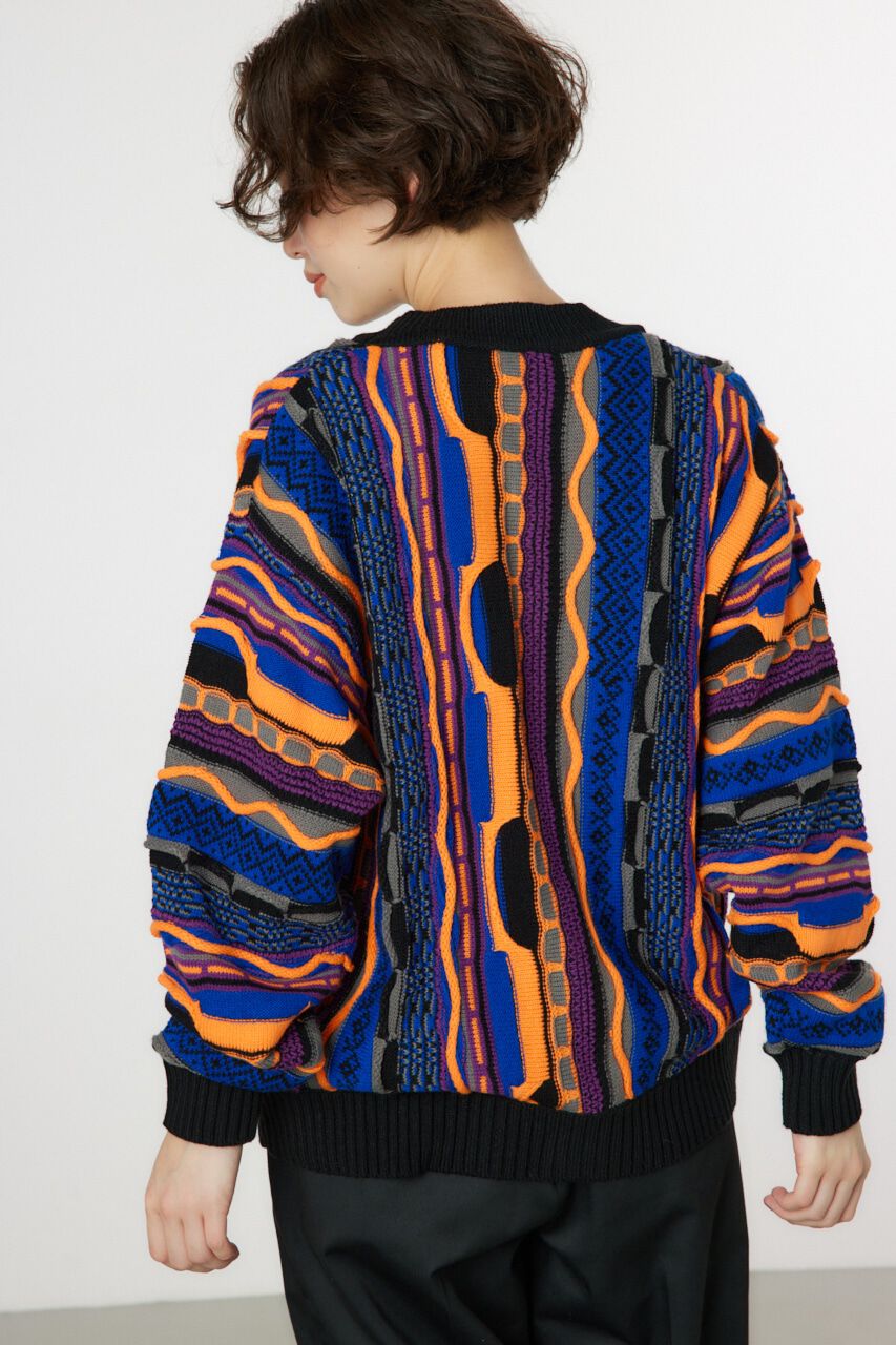 RODEO CROWNS「3Dマルチカラーニットカーディガン」|カーディガン|