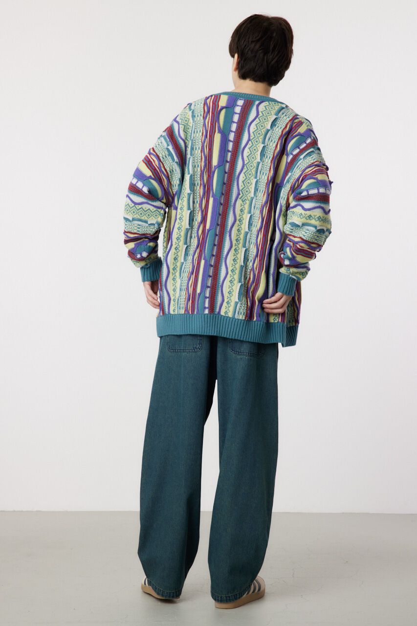 RODEO CROWNS「3Dマルチカラーニットカーディガン」|カーディガン|