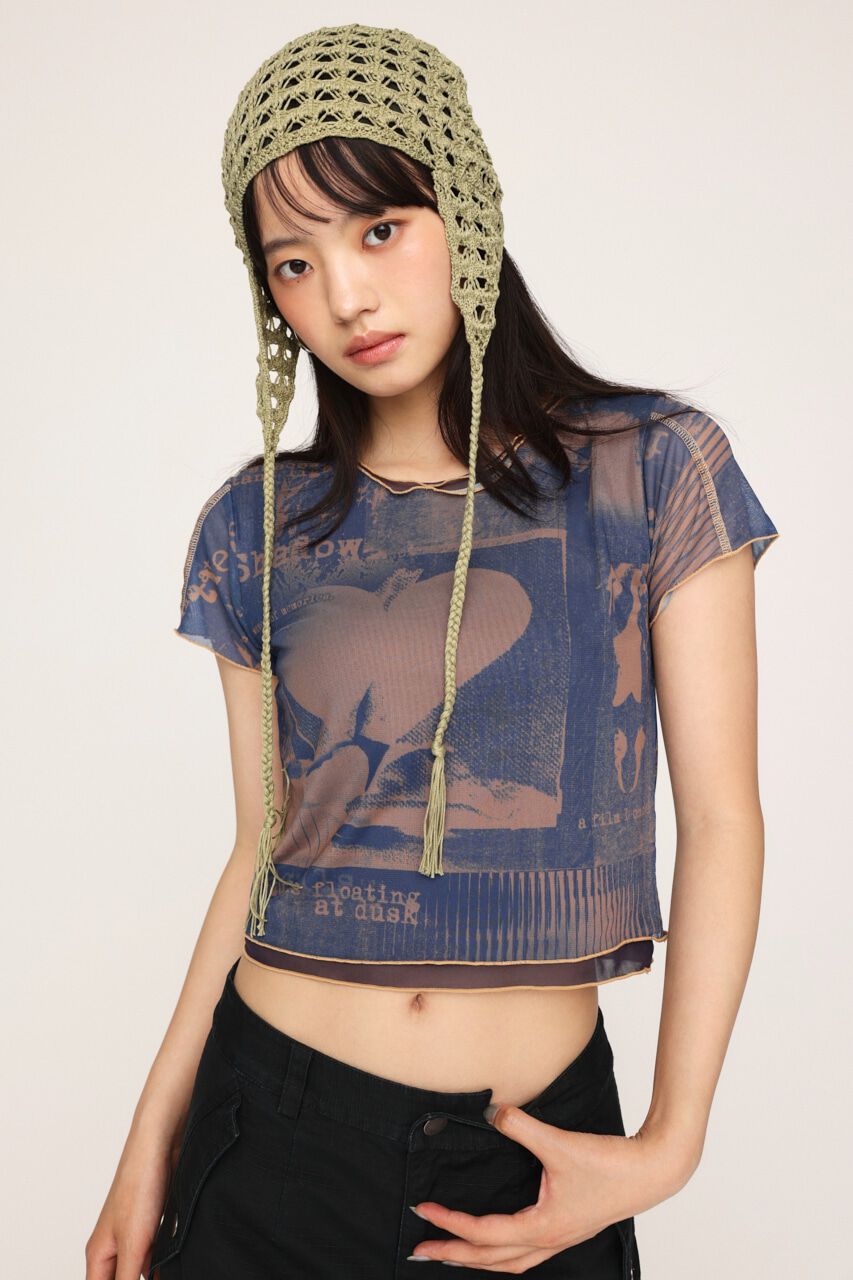 SLY「PRINTED SHEER トップス」|Tシャツ・カットソー|