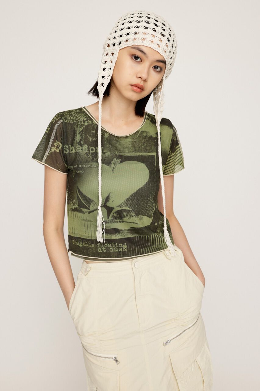 SLY「PRINTED SHEER トップス」|Tシャツ・カットソー|