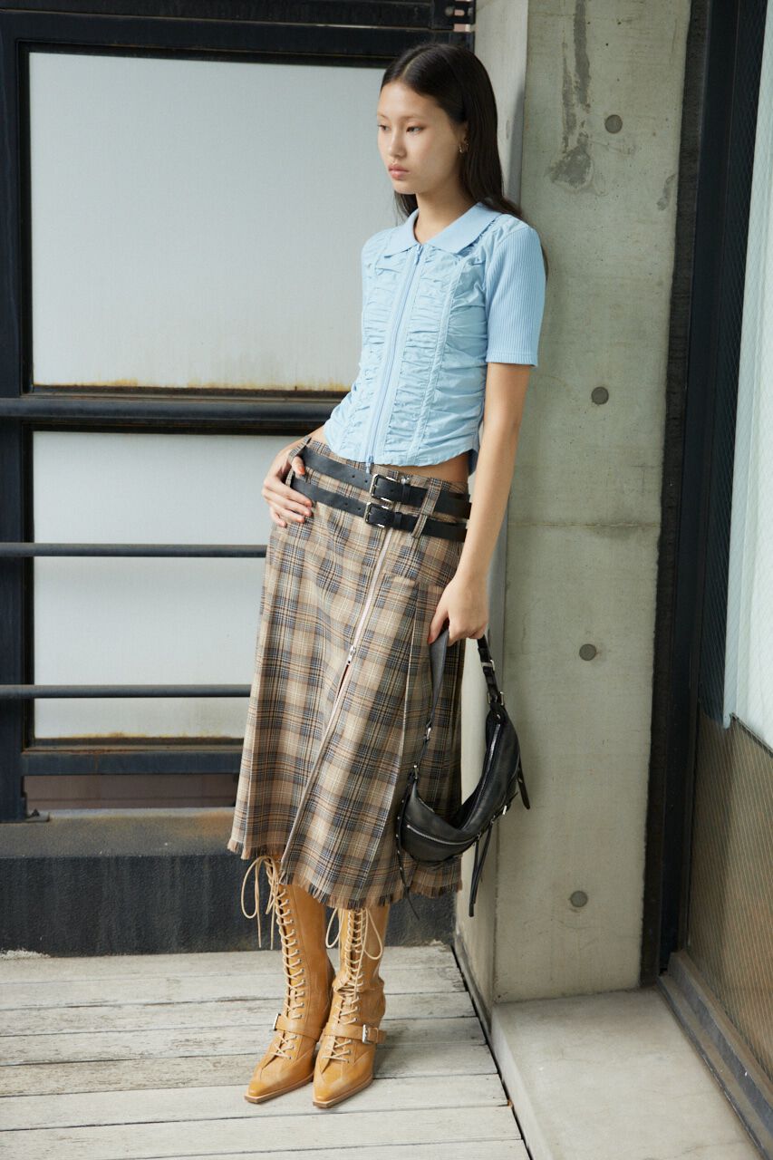 SLY「FRONT GATHER ZIP トップス」|Tシャツ・カットソー|