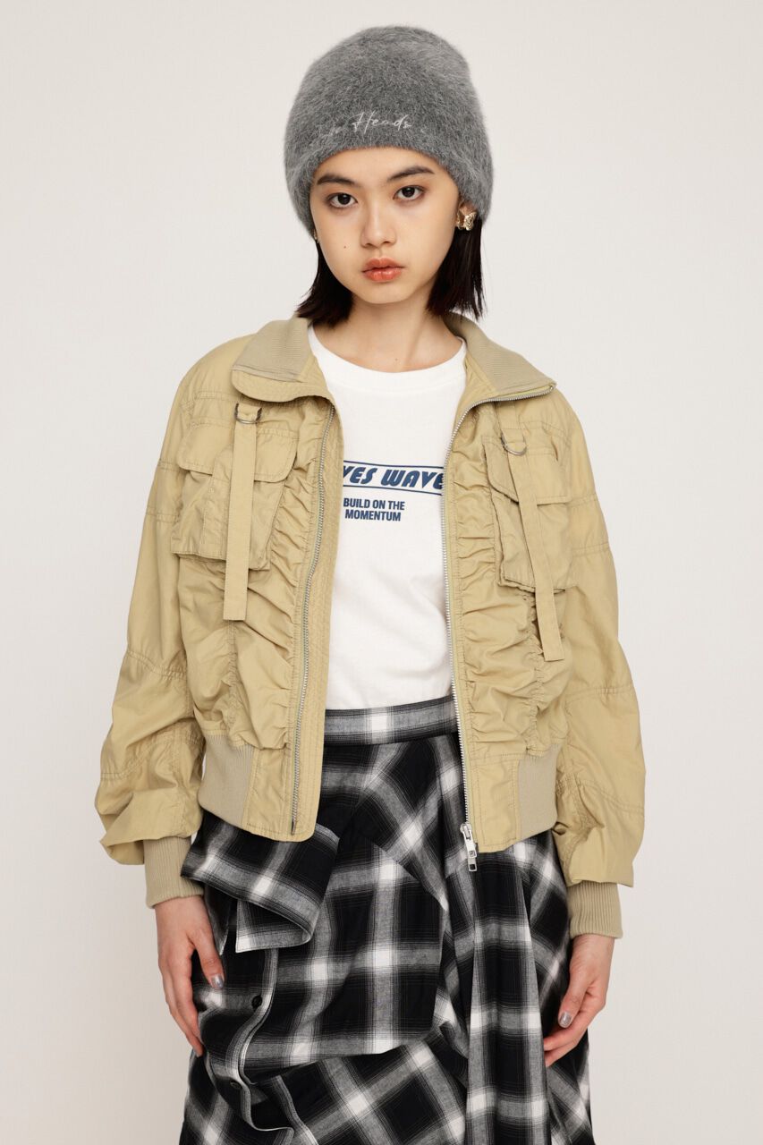 SLY「NYLON MILITARY ジャケット」|ブルゾン・スタジャン|BEG