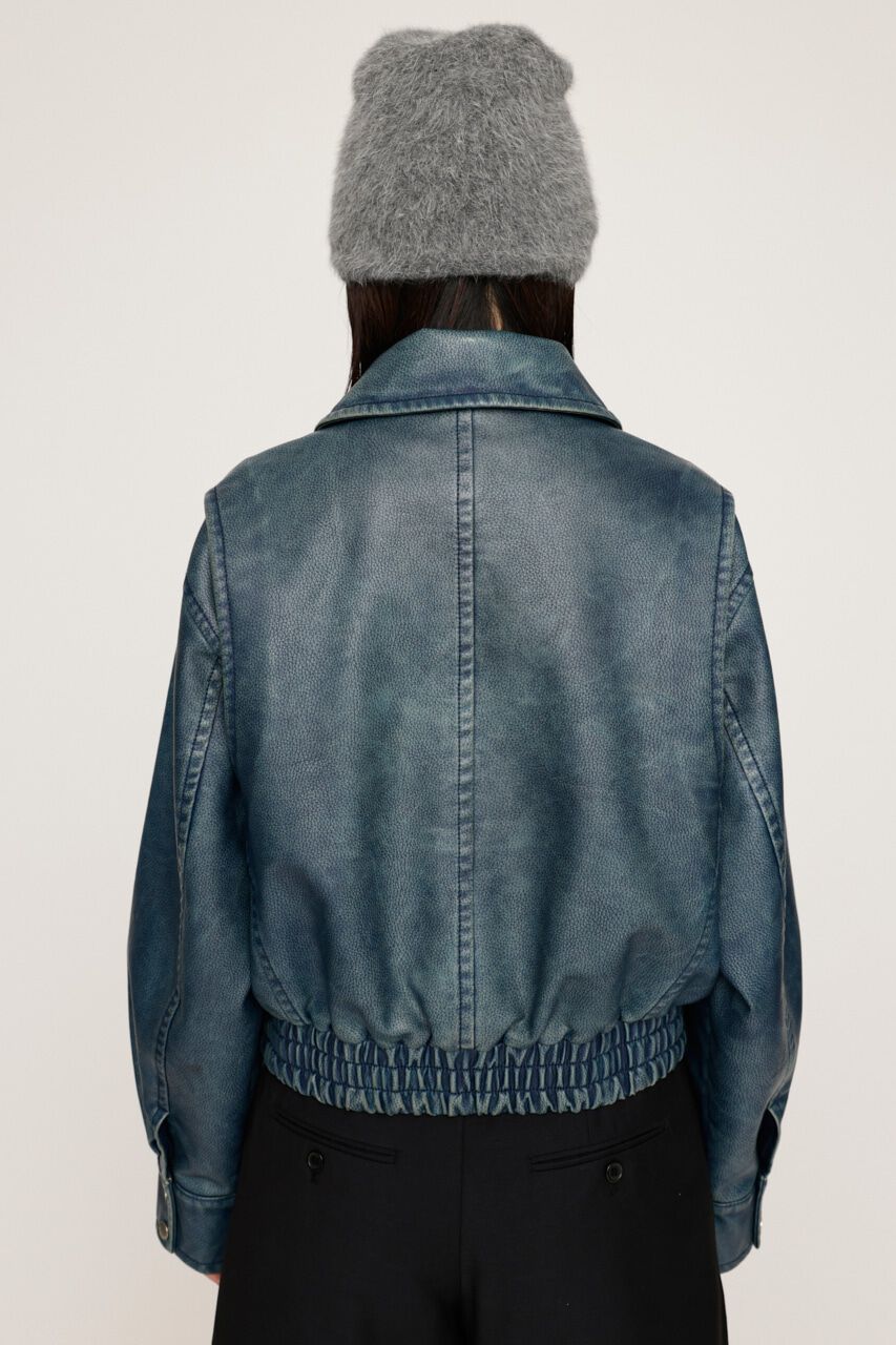 SLY「AGING F／LEATHER FLIGHT ジャケット」|ブルゾン・スタジャン|