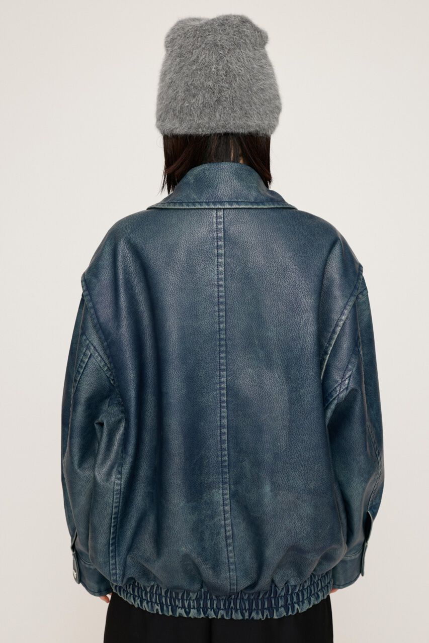 SLY「AGING F／LEATHER FLIGHT ジャケット」|ブルゾン・スタジャン|