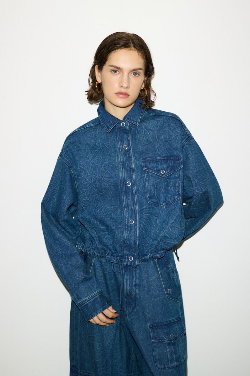 SLY「WRINKLE DENIM SH-BE」|シャツ・ブラウス|BLU