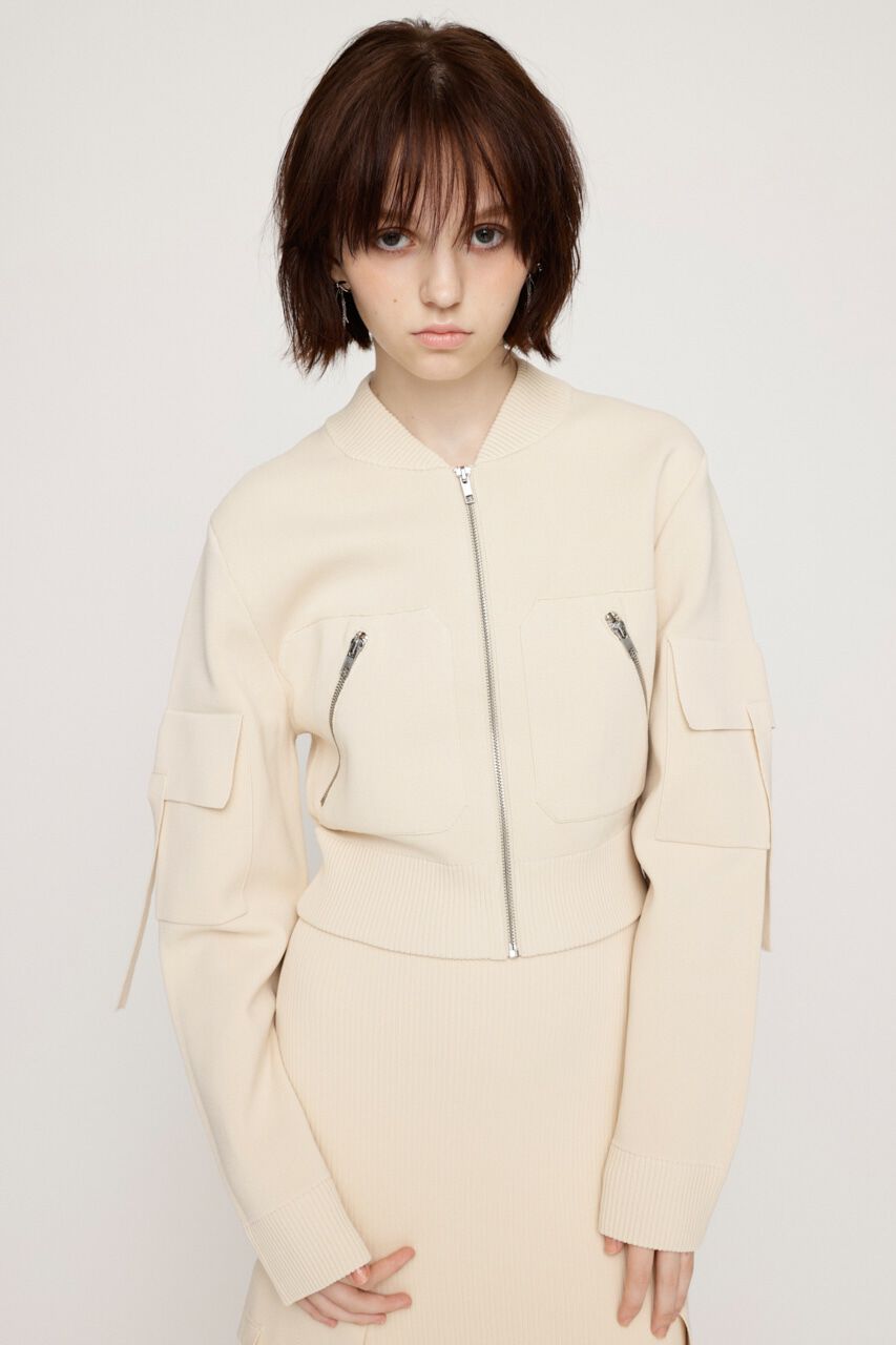 SLY「FINE TOUCH KNIT ブルゾン」|ブルゾン・スタジャン|