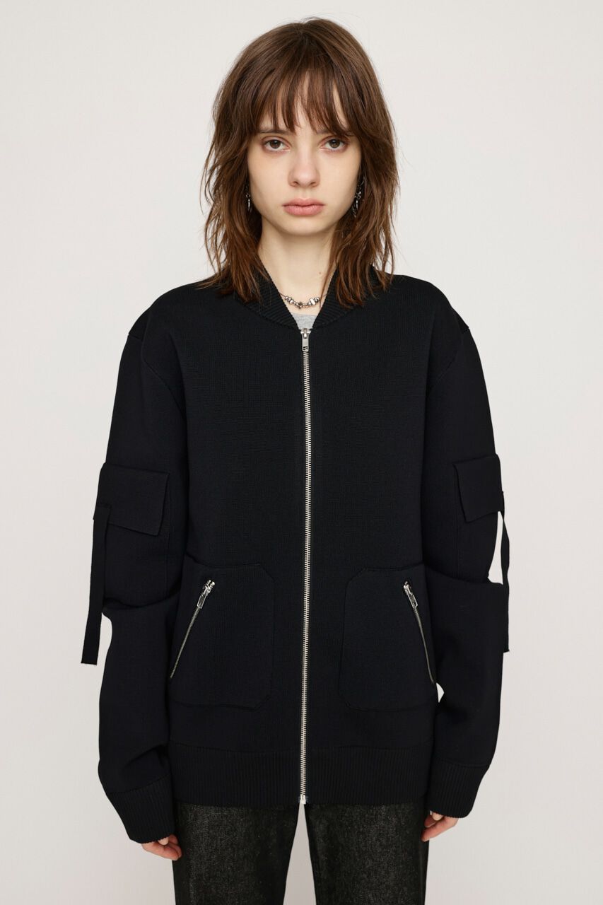 SLY「FINE TOUCH KNIT ブルゾン」|ブルゾン・スタジャン|