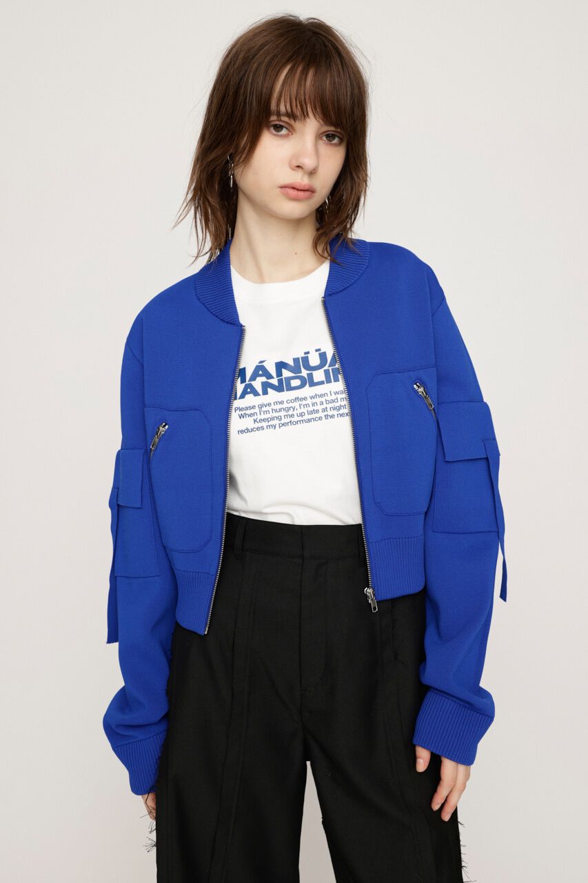 SLY「FINE TOUCH KNIT ブルゾン」|ブルゾン・スタジャン|BLU