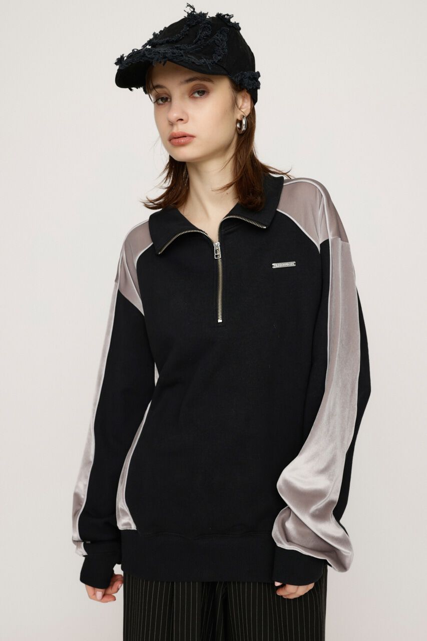 SLY「PIPING VELOUR HALF ZIP スウェット」|Tシャツ・カットソー|