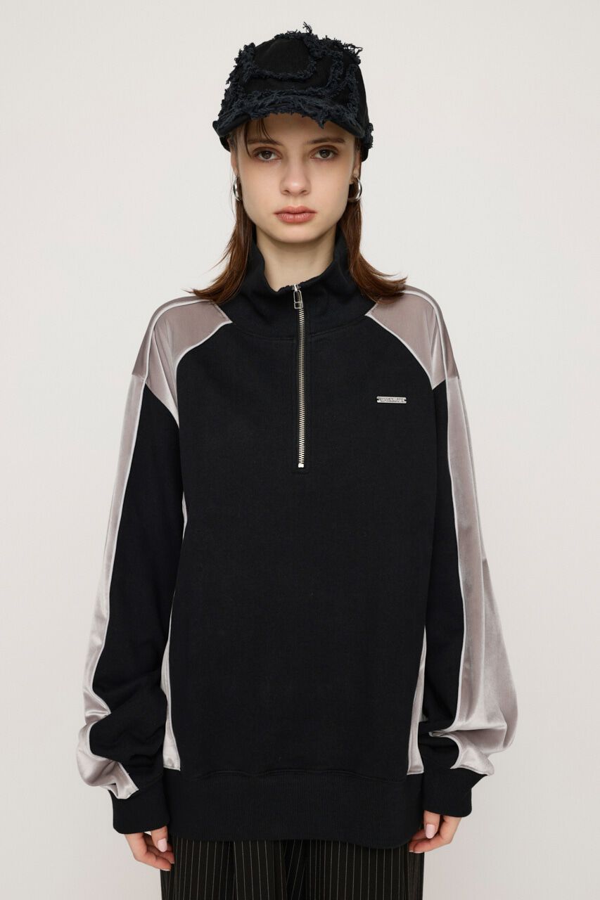 SLY「PIPING VELOUR HALF ZIP スウェット」|Tシャツ・カットソー|
