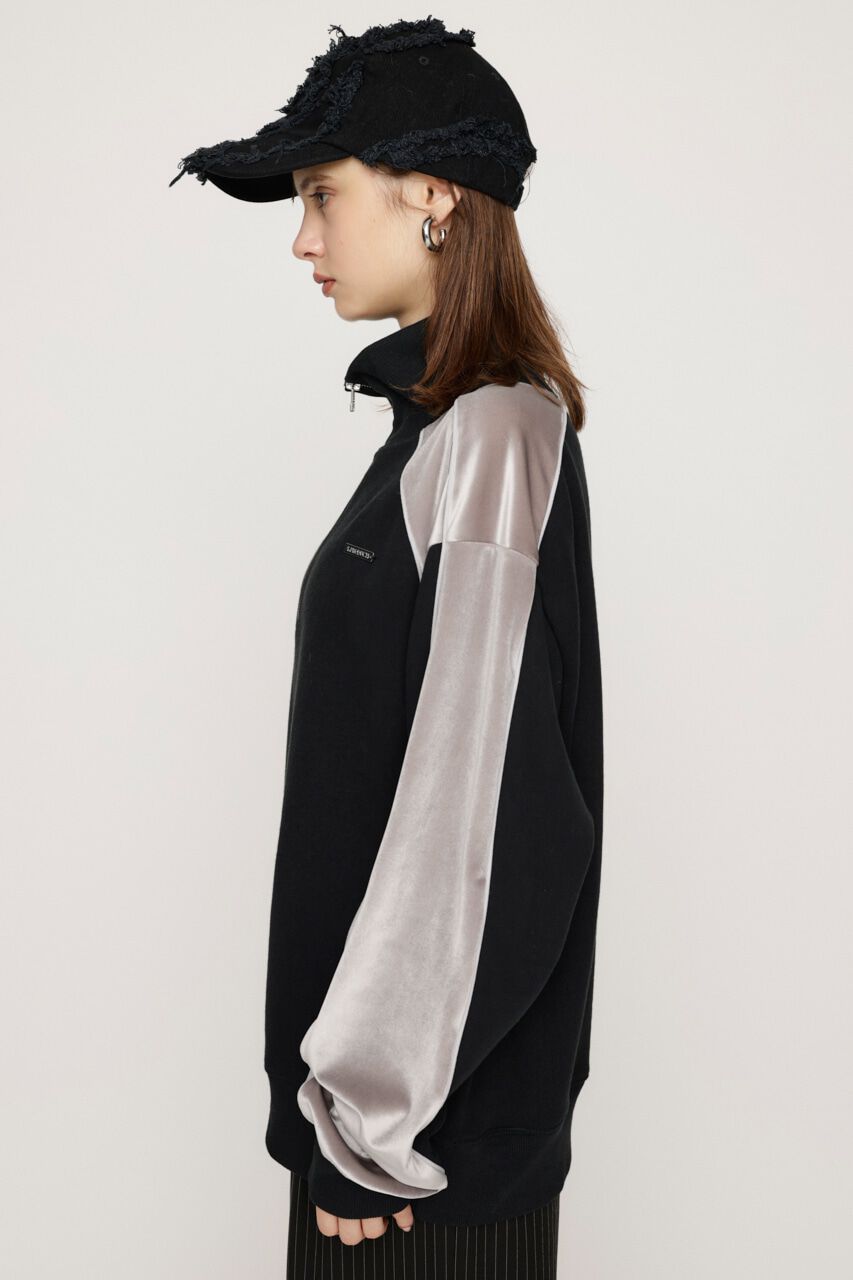 SLY「PIPING VELOUR HALF ZIP スウェット」|Tシャツ・カットソー|