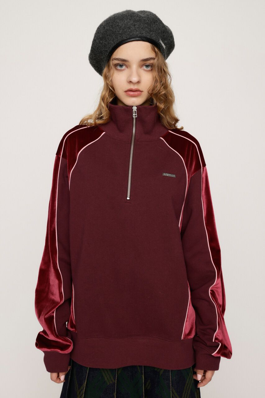 SLY「PIPING VELOUR HALF ZIP スウェット」|Tシャツ・カットソー|