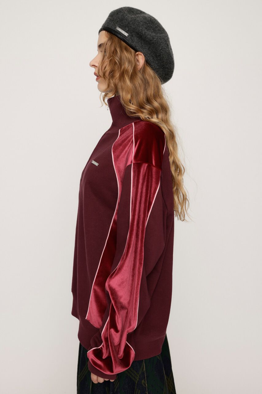 SLY「PIPING VELOUR HALF ZIP スウェット」|Tシャツ・カットソー|