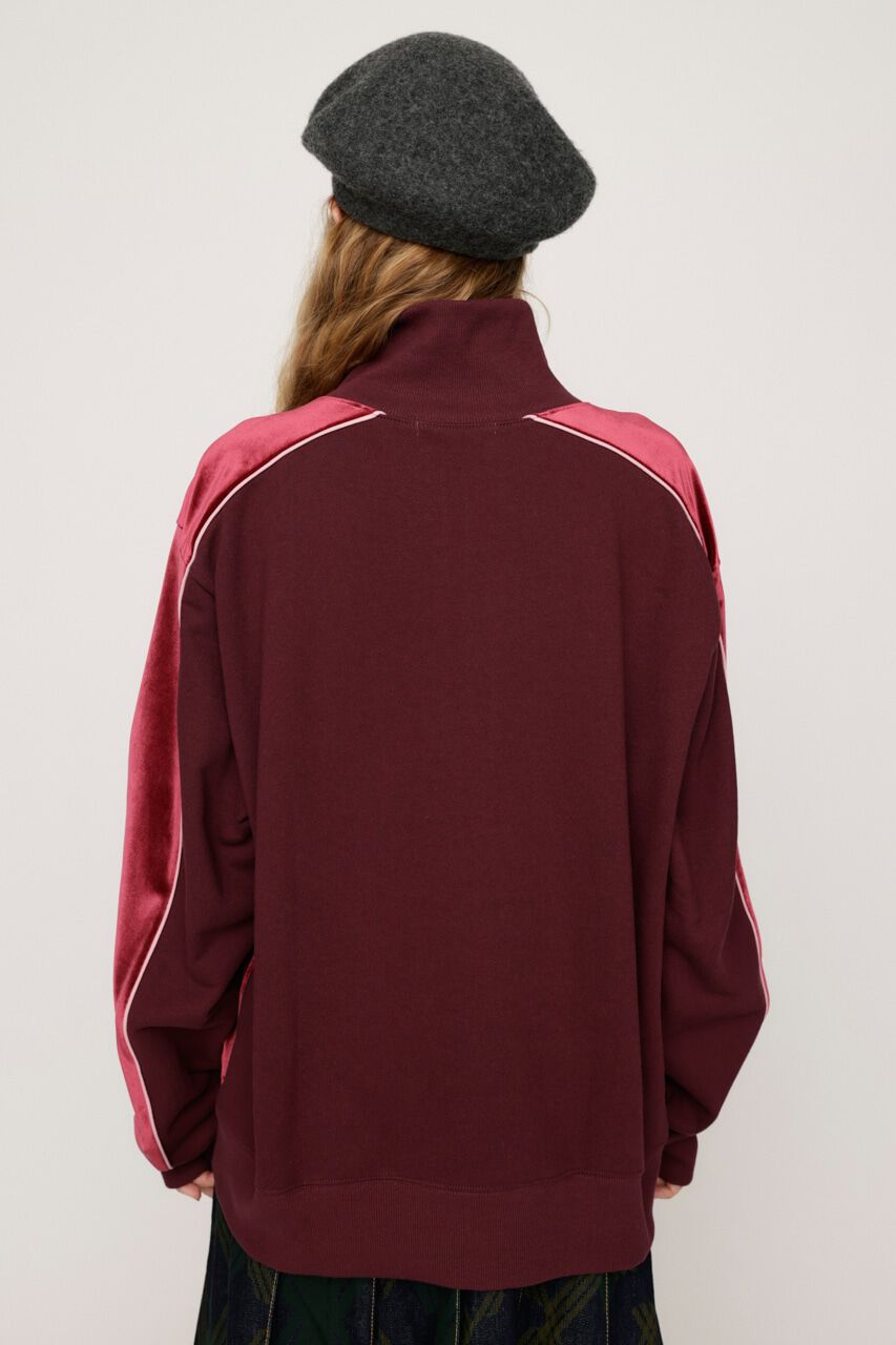 SLY「PIPING VELOUR HALF ZIP スウェット」|Tシャツ・カットソー|